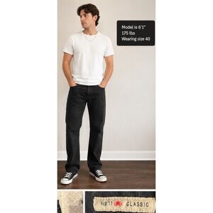 Agave Denim No 11 Classic Jeans Mens 40‎ Faded Black Straight Leg Supima Cotton